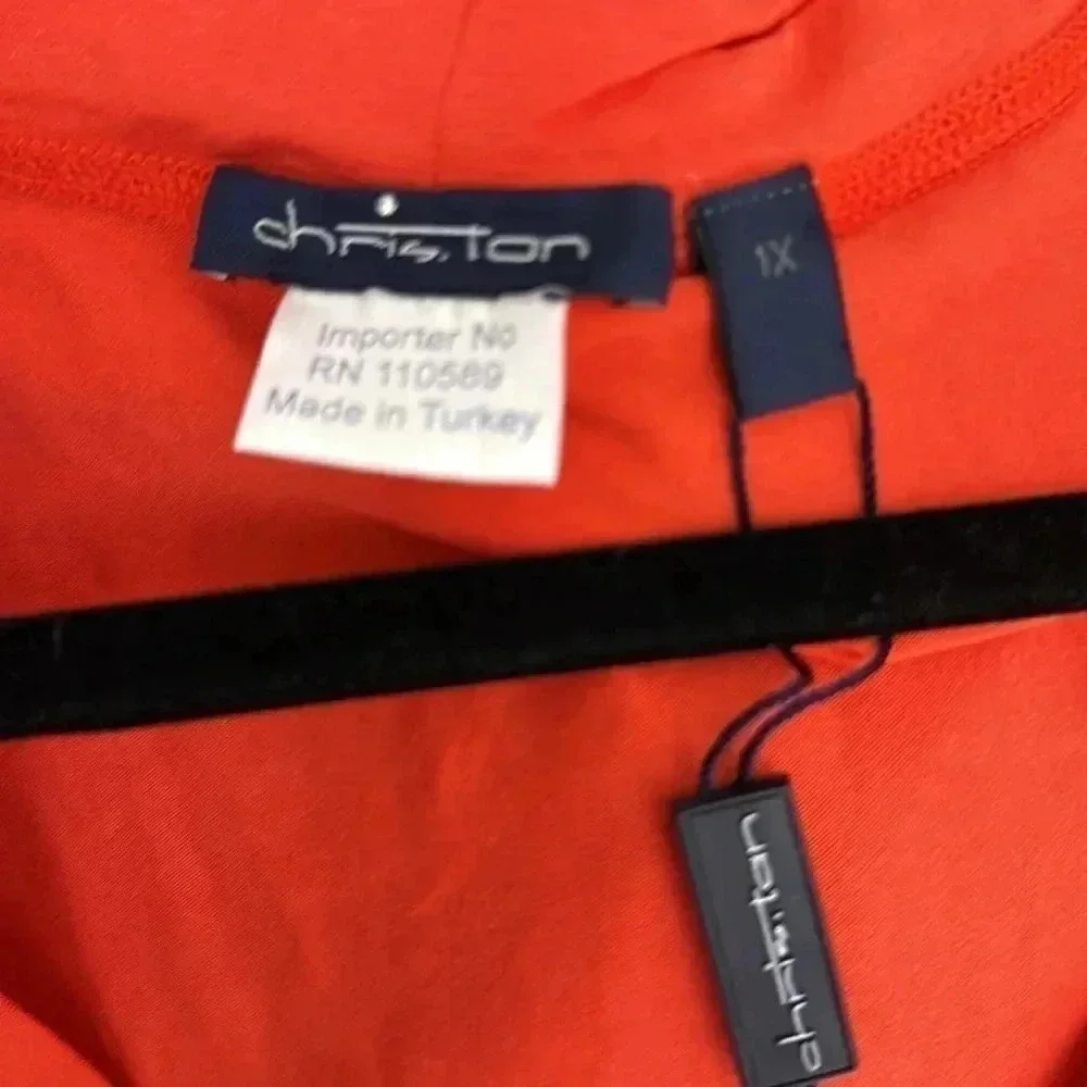 Chris.ton New red plus size 1x short sleeve jersey top - Picture 3 of 4